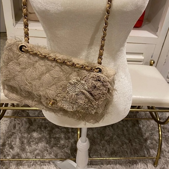Sold!!! Chanel Nature Tweed Medium Flap Bag - Picture 7 of 10